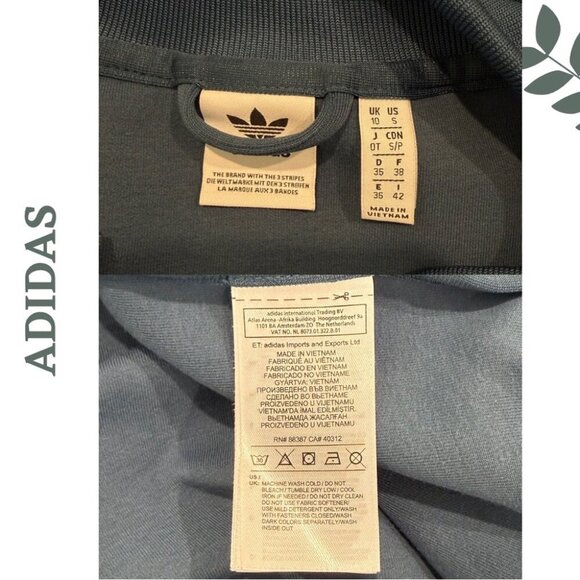 Adidas Originals Teal Blue Grey 3-Stripes Track Jacket | Iconic Zip Front Small - Picture 6 of 6